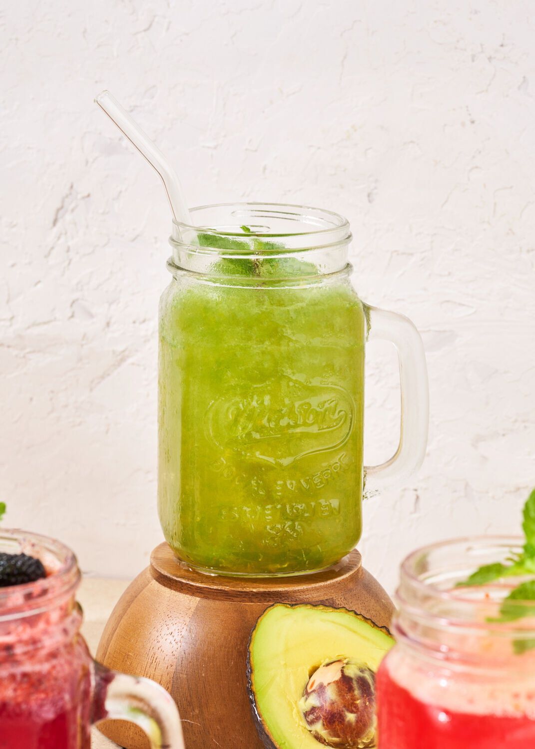 Green smoothie with avocado